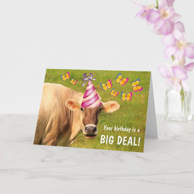 Tarjeta Funny Cow BIG DEAL Cumpleaños (Orquídea)