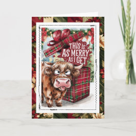Tarjeta Funny Cow Christmas This Is As Merry As I Get