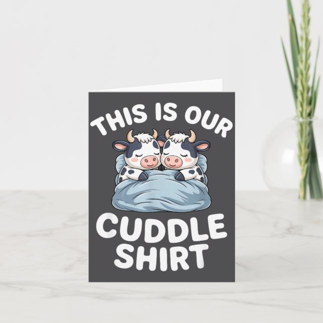 Tarjeta Funny Cow Couple Idea This Is Our Cuddle  (Anverso)
