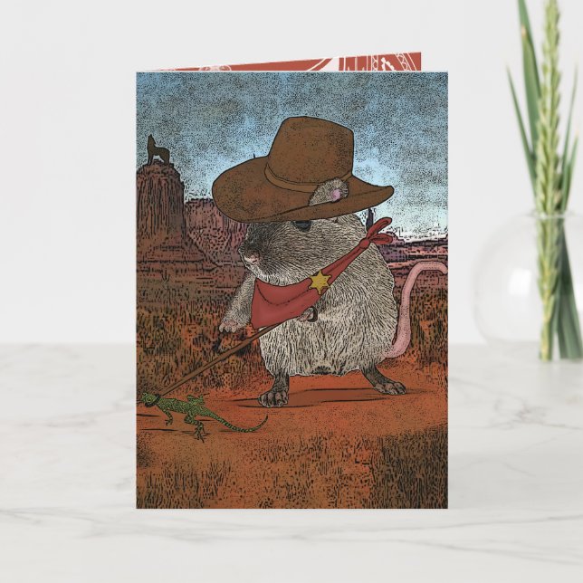 Tarjeta Funny Cowboy Birthday (Anverso)