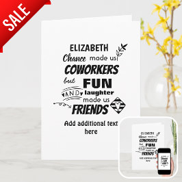 Tarjeta Funny COWORKER deja despedida a amiga