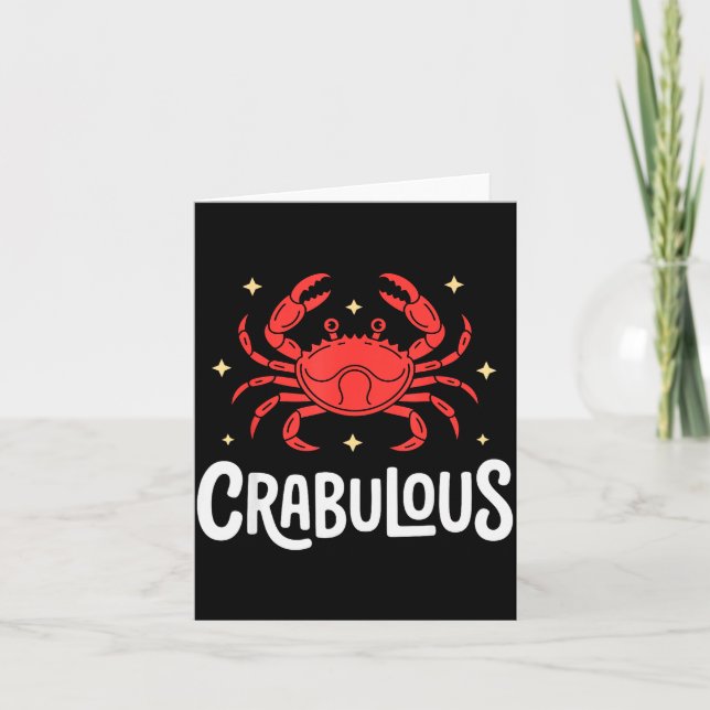 Tarjeta Funny Crab Art For Men Women Kids Crabby Crabbing  (Anverso)