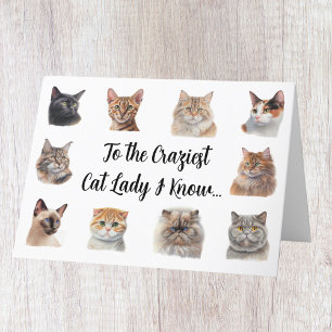 Tarjeta Funny Crazy Cat Lady Birthday Card