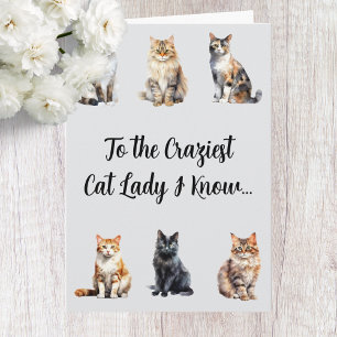 Tarjeta Funny Crazy Cat Lady Birthday Card