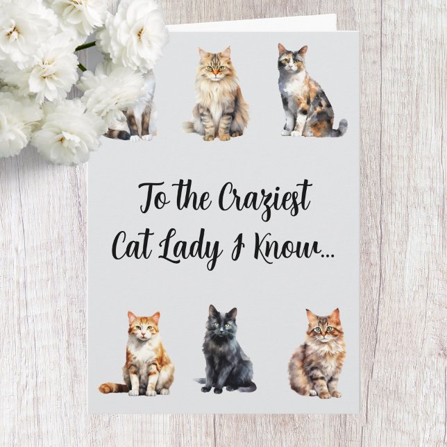 Tarjeta Funny Crazy Cat Lady Birthday Card (Subido por el creador)