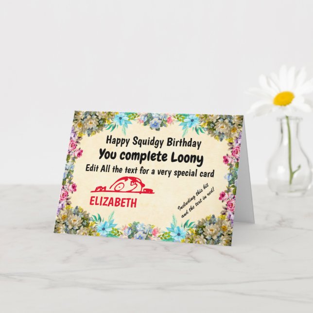 Tarjeta Funny Crea tu propio humor fácil de editar cumplea (Planta pequeña)