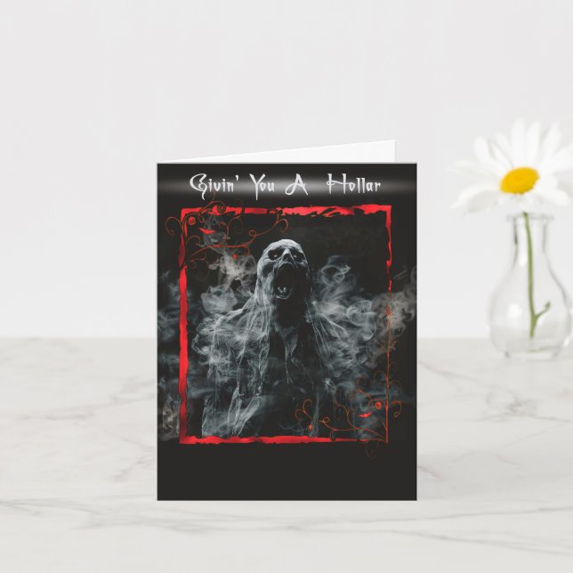 Tarjeta Funny Creepy Halloween Greetings (Planta pequeña)