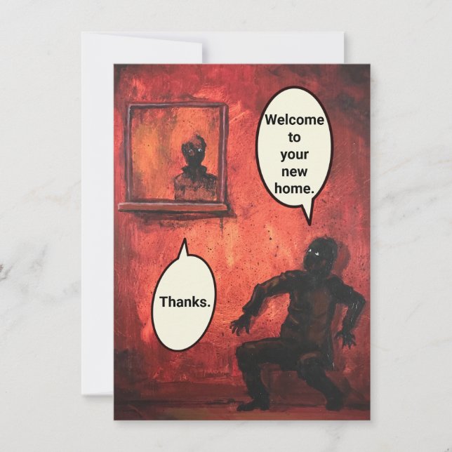 Tarjeta FUNNY CREEPY NEW HOME de Jetpackcorps (Anverso)