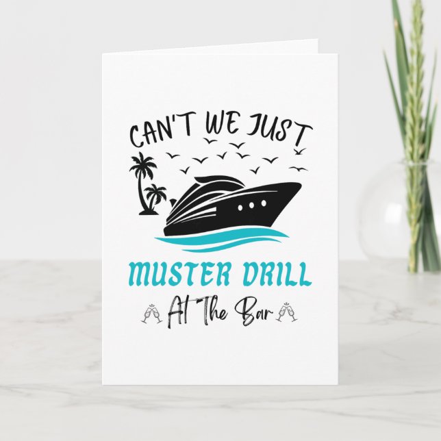 Tarjeta Funny Cruise Muster Drill Drinking Design  (Anverso)