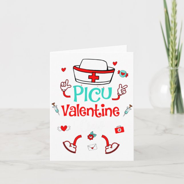 Tarjeta Funny Cu Valentines Day Nurse Crew Family Group  (Anverso)