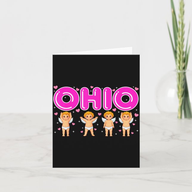 Tarjeta Funny Cud Ohio Midwestern Party O-h-i-o In Valenti (Anverso)