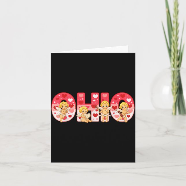 Tarjeta Funny Cud Ohio Midwestern Party O-h-i-o In Valenti (Anverso)