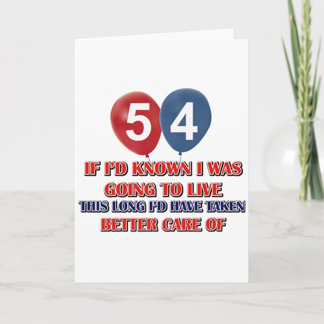 Tarjeta Funny cumpleaños de 54 años (Anverso)
