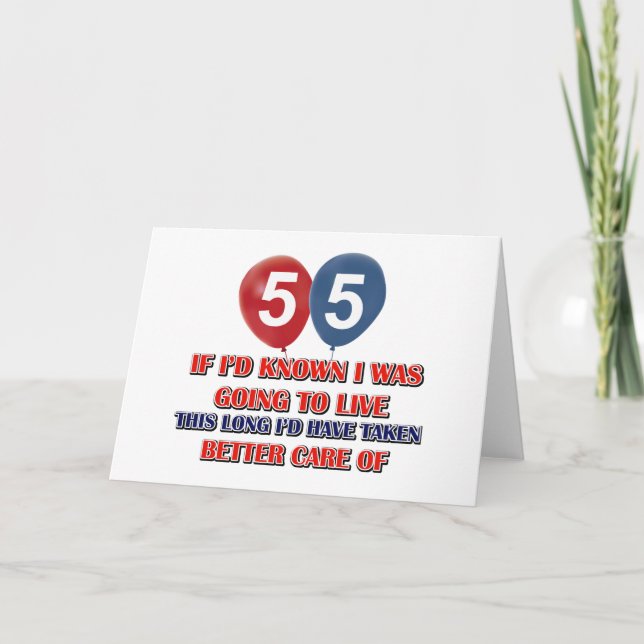 Tarjeta Funny cumpleaños de 55 años (Anverso)