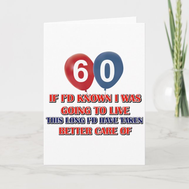 Tarjeta Funny cumpleaños de 60 años (Anverso)