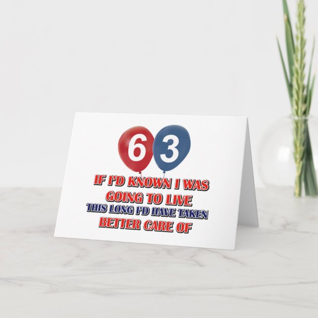 Tarjeta Funny cumpleaños de 64 años (Anverso)