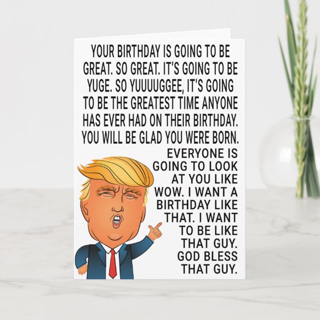 Tarjeta Funny Cumpleaños de Donald Trump (Anverso)