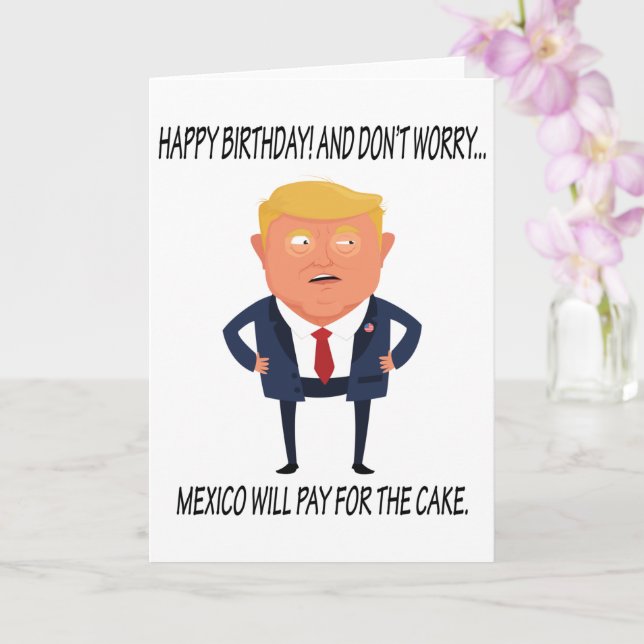 Tarjeta Funny Cumpleaños de Trump (Orquídea)