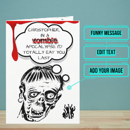 Tarjeta Funny Cumpleaños Zombie