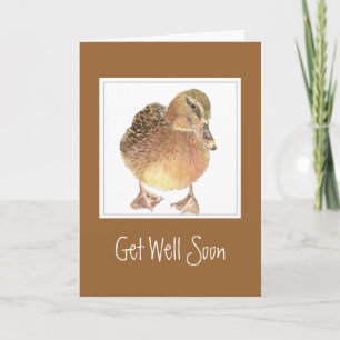 Tarjeta Funny, Custom Get Well Soon  - Duck Card