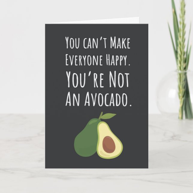 Tarjeta Funny Cute Avocado Cards Fruit Modern Vegan  (Anverso)