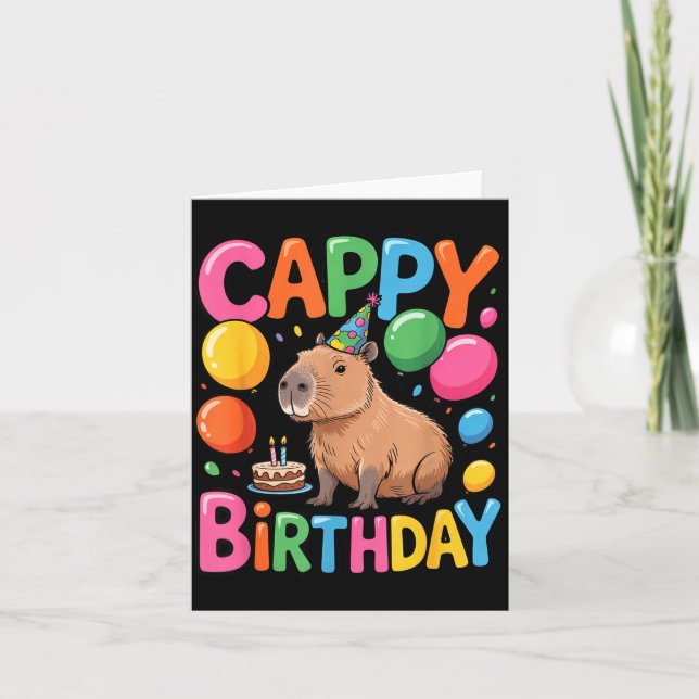 Tarjeta Funny Cute Capy Capybara Animal Birthday Party Sup (Anverso)