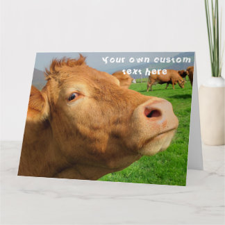 Tarjeta Funny Cute Cow Personalizado Feliz Cumpleaños