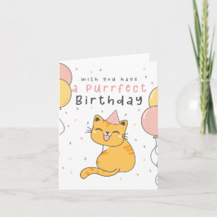 Tarjeta Funny Cute Ginger Cat Kitten Birday Card