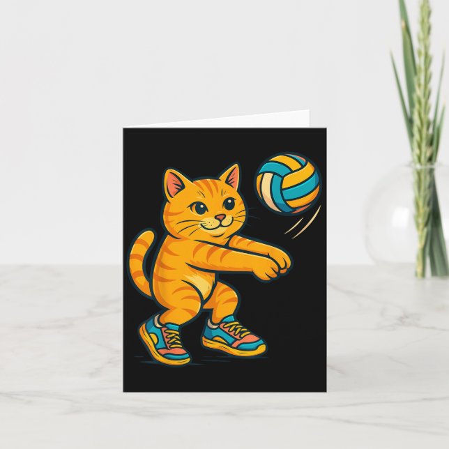 Tarjeta Funny Cute jugador de voleibol Fan Tee Trainer T (Anverso)