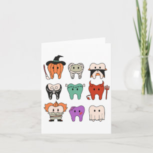 Tarjeta Funny Cute Monstruos de Higiene Dental Teeth Squad