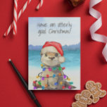 Tarjeta Funny Cute Otter Navidades Card<br><div class="desc">Este diseño puede ser personalizado en el área proporcionada cambiando la foto y/o el texto. O puede personalizarse haciendo clic en Personalizar esta plantilla y, a continuación, eligiendo la opción de hacer clic en el personalizar y eliminando o cambiando el color del fondo, agregando texto, cambiando el color o estilo...</div>