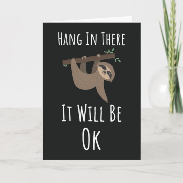 Tarjeta Funny Cute Sloth Cards Typography Animal (Anverso)