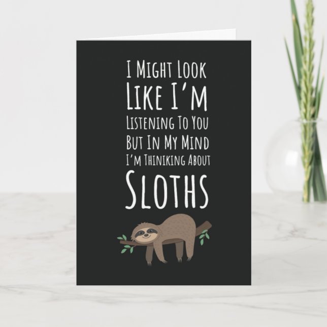 Tarjeta Funny Cute Sloths Lover Cards Animals Humor  (Anverso)