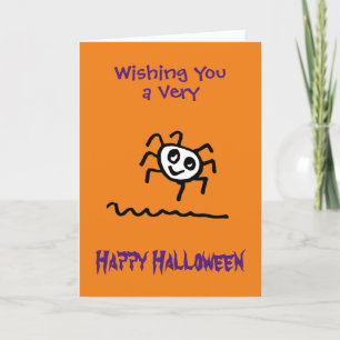 Tarjeta Funny Cute Spooky Spider Halloween Card