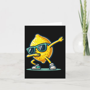 Tarjeta Funny Dab Lemon Dancing Dabbing Fruto Retro 2