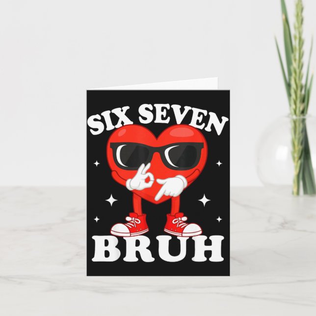 Tarjeta Funny Dabbing Heart Bruh 67 Meme Valentine's Day  (Anverso)