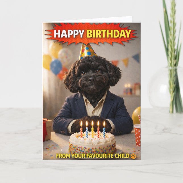 Tarjeta Funny Dad Birthday Card Dog Favourite Child (Anverso)