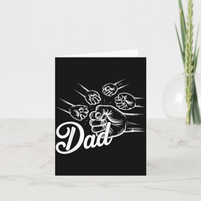 Tarjeta Funny Dad Of Four Toddler Kids Fathers Day Fist Bu (Anverso)