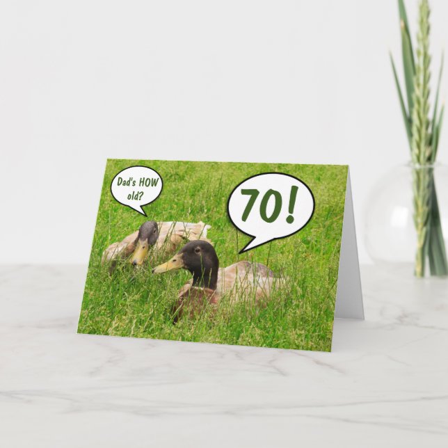 Tarjeta Funny Dad Personalizado de los 70 años (Anverso)