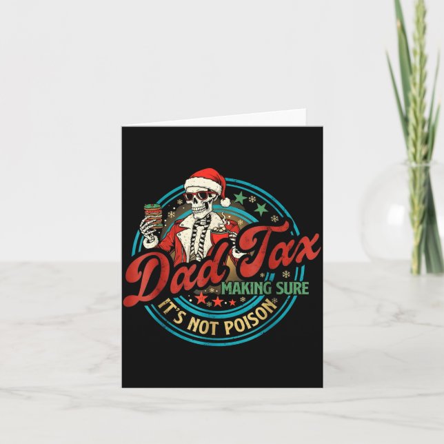 Tarjeta Funny Dad Tax Skeleton Santa Christmas Humor Xmas  (Anverso)
