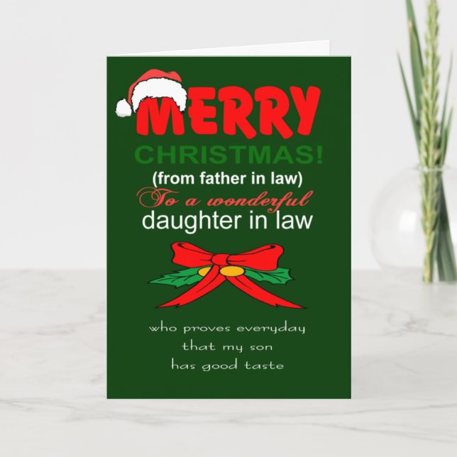 Tarjeta funny Daughter in law Merry Christmas (Anverso)