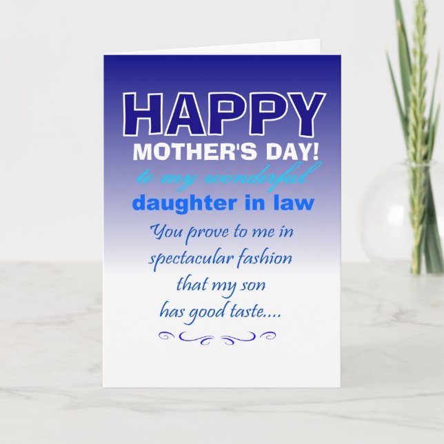 Tarjeta funny daughter in law mother's day  (Anverso)