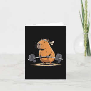Tarjeta Funny Deadlift Capybara Cute Fitness Capy Gym Love