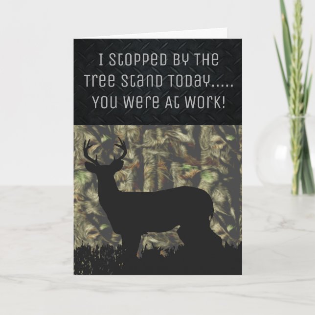 Tarjeta Funny Deer Hunting Birthday Card (Anverso)