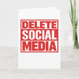 Tarjeta Funny Delete Social Media Anti Internet Minimalist