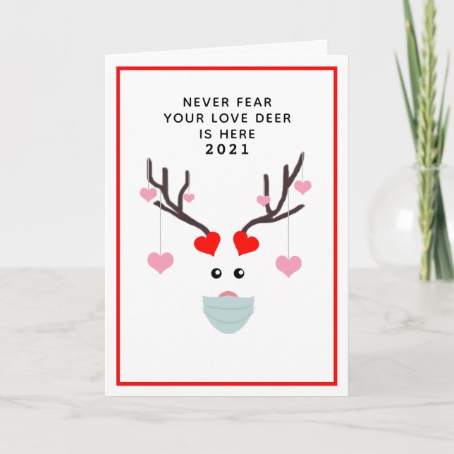 Tarjeta Funny Día de San Valentín 2021 Love Deer Poem Name (Anverso)