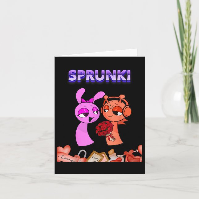 Tarjeta Funny Día de San Valentín Sprunki Heart Para Niños (Anverso)