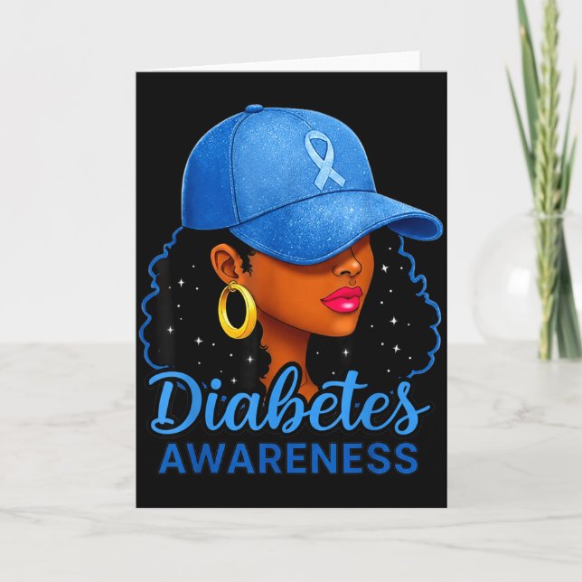 Tarjeta Funny Diabetes Awareness Month Black Women  (Anverso)