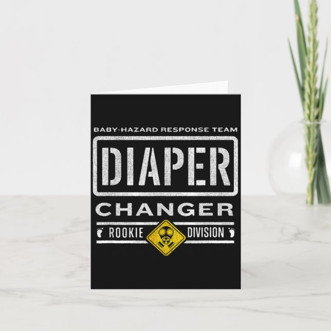 Tarjeta Funny Diaper Changer Duty - Expecting Baby New Dad (Anverso)