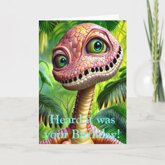 Tarjeta Funny Dinosaur Birday Card Editable